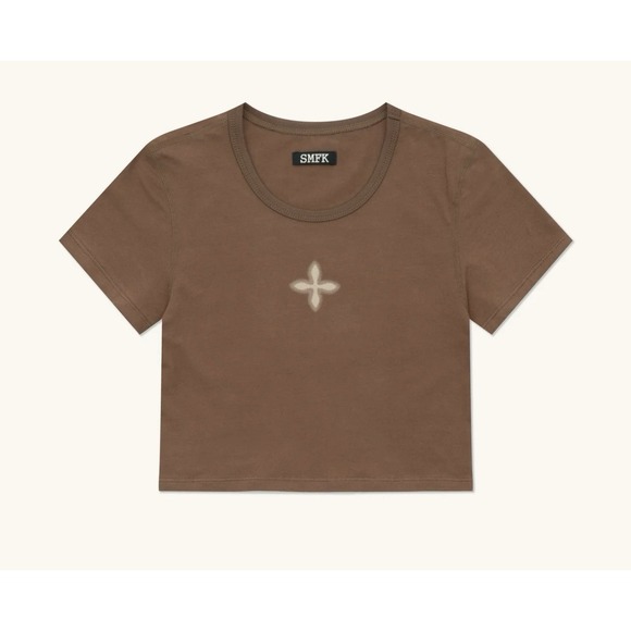 SMFK Cross Classic Sports Skinny T-Shirt, Stretch Print Short Sleeve Top Size S - Picture 5 of 9